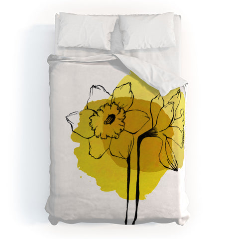 Morgan Kendall yellow daffodils Duvet Cover