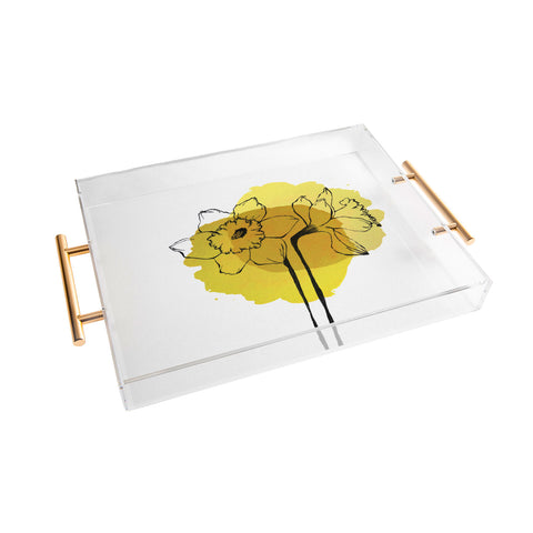 Morgan Kendall yellow daffodils Acrylic Tray