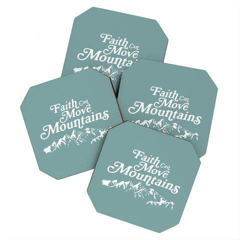 move-mtns Retro Faith can Move Mountains Coaster Set