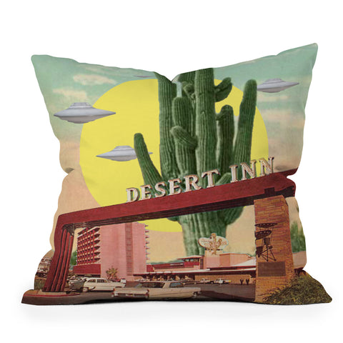 MsGonzalez Desert Inn UFO Outdoor Throw Pillow