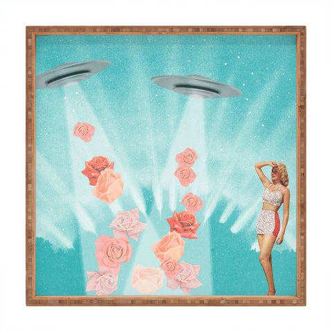 MsGonzalez Flower Power Spring is coming Square Tray