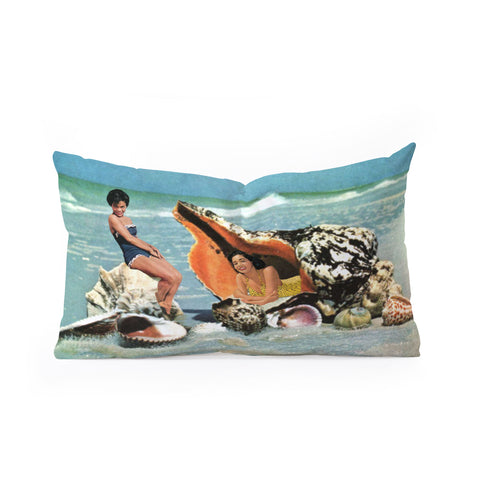 MsGonzalez Greetings from Seashells Oblong Throw Pillow