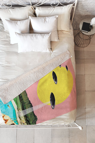 MsGonzalez Invasion on vacation UFO Fleece Throw Blanket