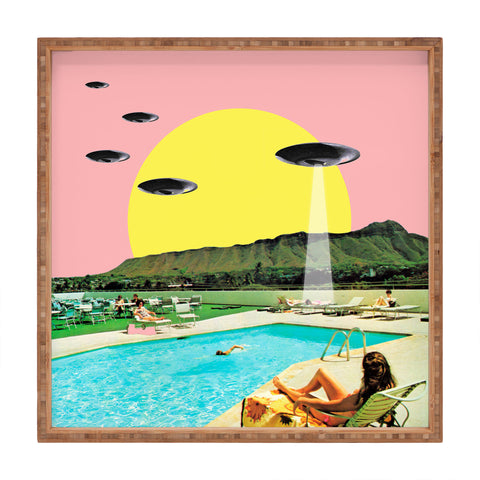 MsGonzalez Invasion on vacation UFO Square Tray