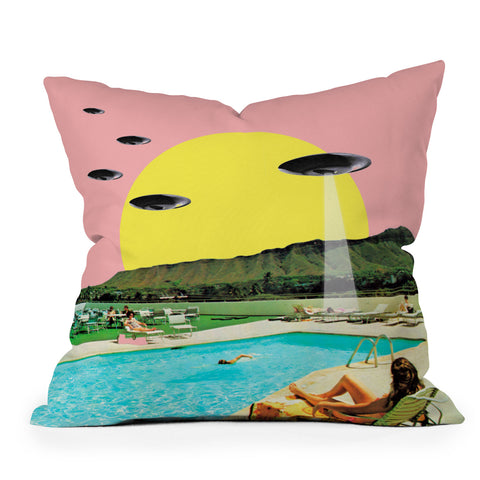 MsGonzalez Invasion on vacation UFO Outdoor Throw Pillow