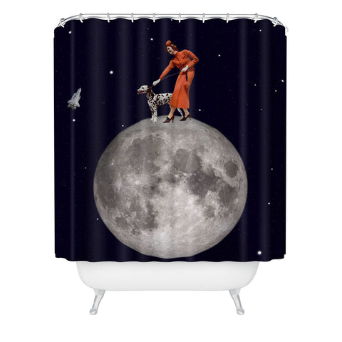MsGonzalez Walking the Dog The Rocket Shower Curtain