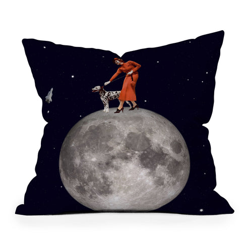 MsGonzalez Walking the Dog The Rocket Throw Pillow