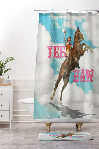MsGonzalez YEE HAW I Shower Curtain And Mat