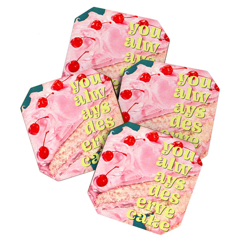 MsGonzalez You Always Deserve Cake Coaster Set
