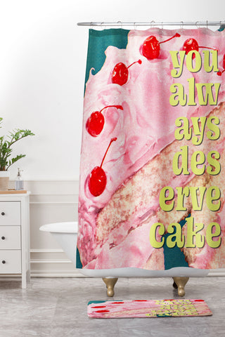 MsGonzalez You Always Deserve Cake Shower Curtain And Mat