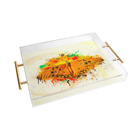 Msimioni Orange Butterfly Acrylic Tray