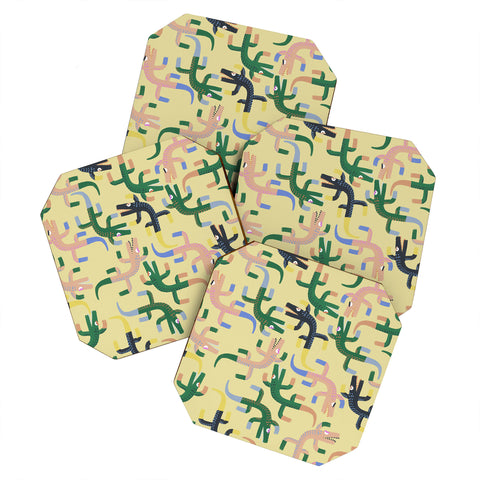 MSRYSTUDIO Crocodile Geometry Coaster Set