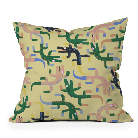 MSRYSTUDIO Crocodile Geometry Outdoor Throw Pillow