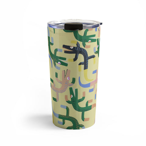 MSRYSTUDIO Crocodile Geometry Travel Mug