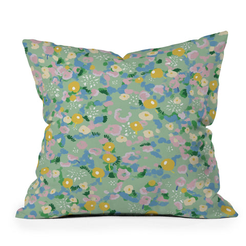 MSRYSTUDIO Joy of Flowers v2 Outdoor Throw Pillow
