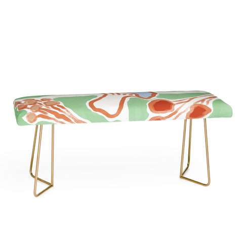 MSRYSTUDIO Mushroom Party Green Bench
