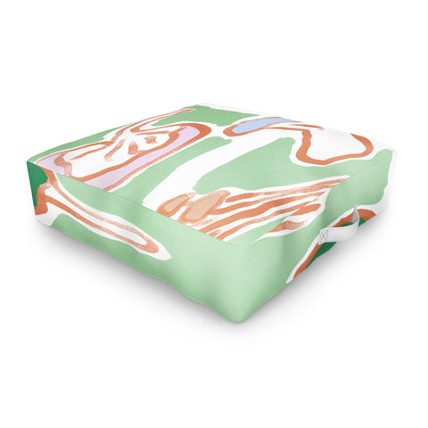 MSRYSTUDIO Mushroom Party Green Outdoor Floor Cushion