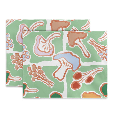 MSRYSTUDIO Mushroom Party Green Placemat