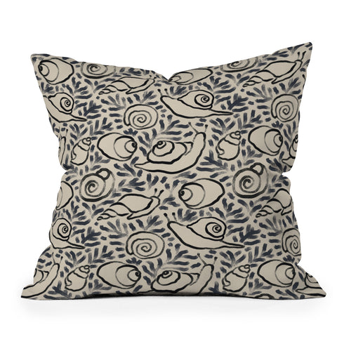 MSRYSTUDIO Snail Gardener Outdoor Throw Pillow