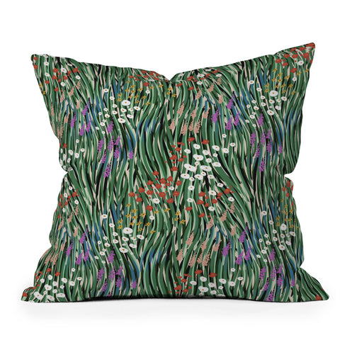 MSRYSTUDIO Windy Day In Garden Outdoor Throw Pillow