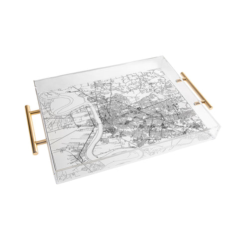 multipliCITY Baton Rouge White Map Acrylic Tray