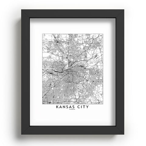 multipliCITY Kansas City White Map Recessed Framing Rectangle