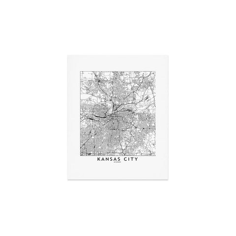 multipliCITY Kansas City White Map Art Print