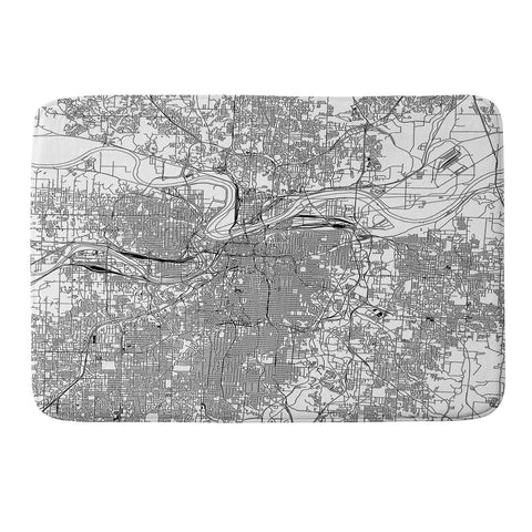 multipliCITY Kansas City White Map Memory Foam Bath Mat