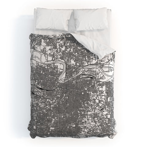 multipliCITY Kansas City White Map Comforter