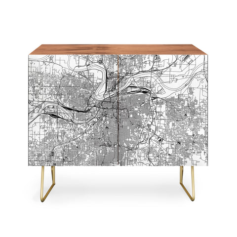 multipliCITY Kansas City White Map Credenza