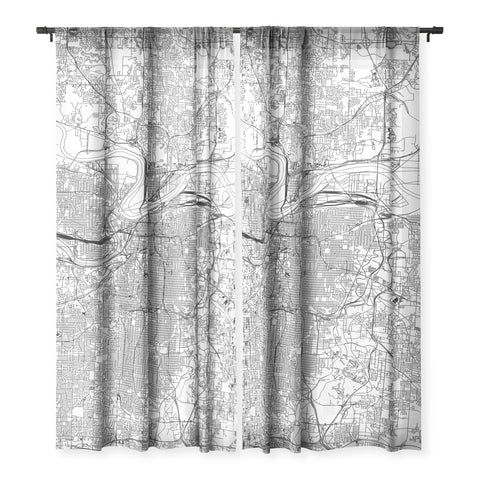 multipliCITY Kansas City White Map Sheer Non Repeat