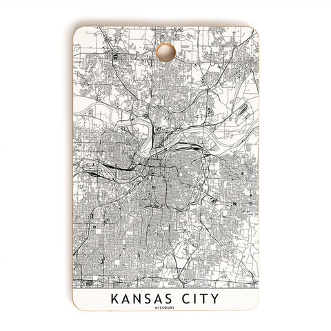 multipliCITY Kansas City White Map Cutting Board Rectangle