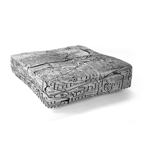 multipliCITY Kansas City White Map Floor Pillow Square