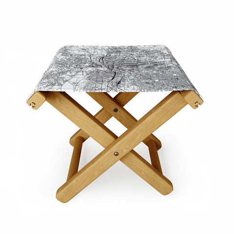 multipliCITY Kansas City White Map Folding Stool