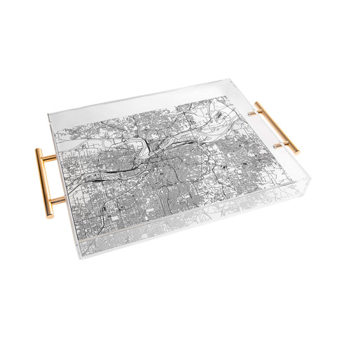 multipliCITY Kansas City White Map Acrylic Tray