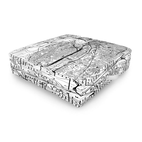 multipliCITY Kansas City White Map Outdoor Floor Cushion