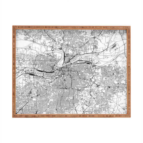 multipliCITY Kansas City White Map Rectangular Tray