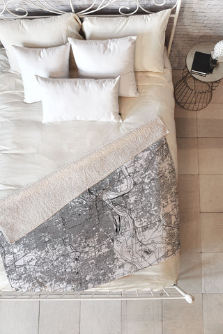 multipliCITY Kansas City White Map Fleece Throw Blanket