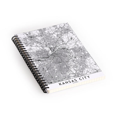 multipliCITY Kansas City White Map Spiral Notebook