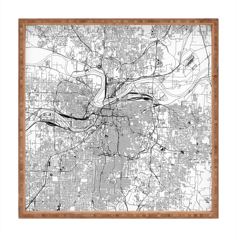 multipliCITY Kansas City White Map Square Tray