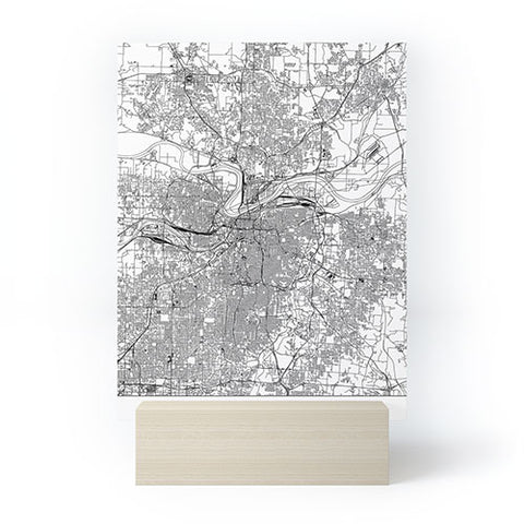 multipliCITY Kansas City White Map Mini Art Print