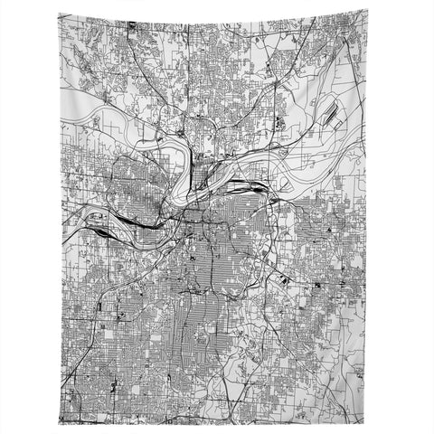 multipliCITY Kansas City White Map Tapestry