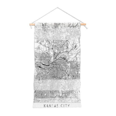 multipliCITY Kansas City White Map Wall Hanging Portrait