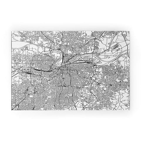 multipliCITY Kansas City White Map Welcome Mat