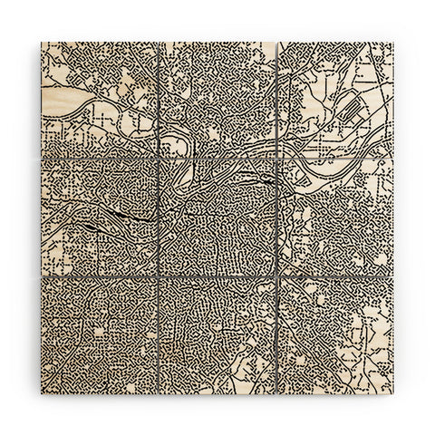 multipliCITY Kansas City White Map Wood Wall Mural