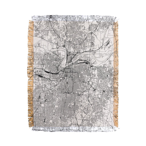 multipliCITY Kansas City White Map Throw Blanket