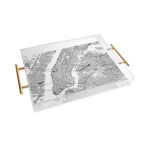 multipliCITY New York City White Map Acrylic Tray