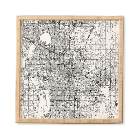 multipliCITY Oklahoma City White Map Framed Wall Art