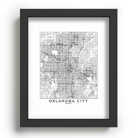 multipliCITY Oklahoma City White Map Recessed Framing Rectangle