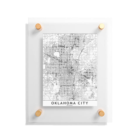 multipliCITY Oklahoma City White Map Floating Acrylic Print